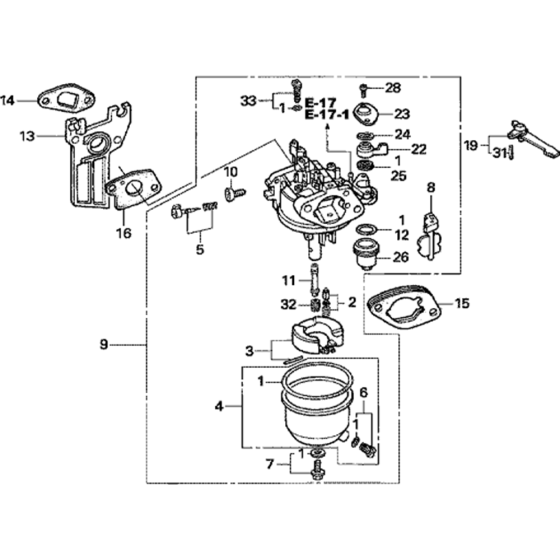 Carburetor Assembly for Honda GX120U1 (GCAHK) Engines