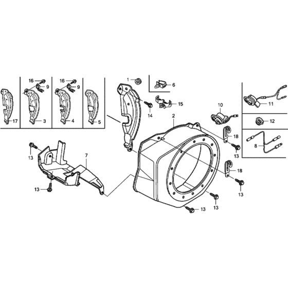 Fan Cover Assembly for Honda GX120UT1 (GCAGT) Engines