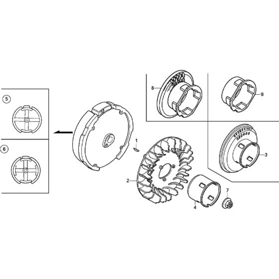 Flywheel Assembly for Honda GX120UT1 (GCAGT) Engines