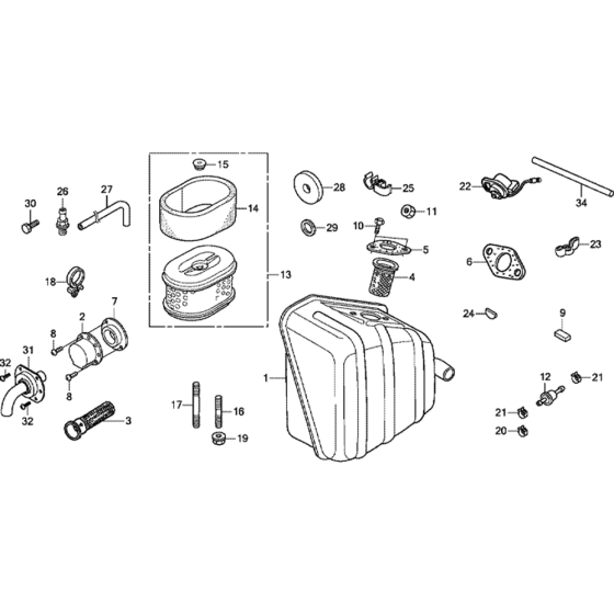 Other Parts (Muffler) Assembly for Honda GX120UT2 (GCBMT) Engines