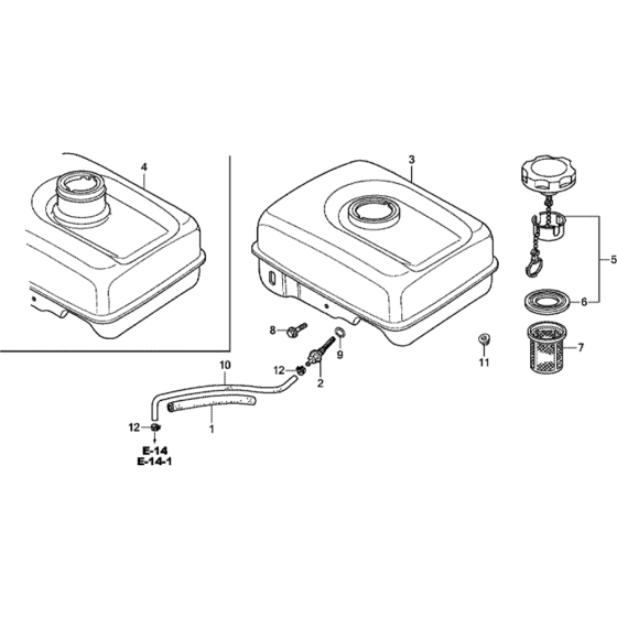 Fuel Tank Assembly for Honda GX120UT2 (GCBMT) Engines