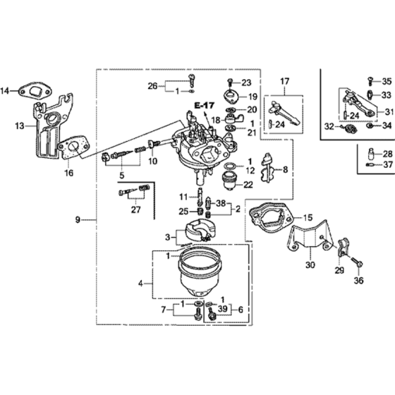 Carburetor Assembly for Honda GX160H1 (GCAAH) Engines