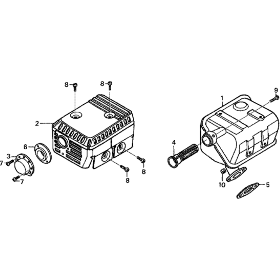 Muffler Assembly for Honda GX160H1 (GCAAH) Engines