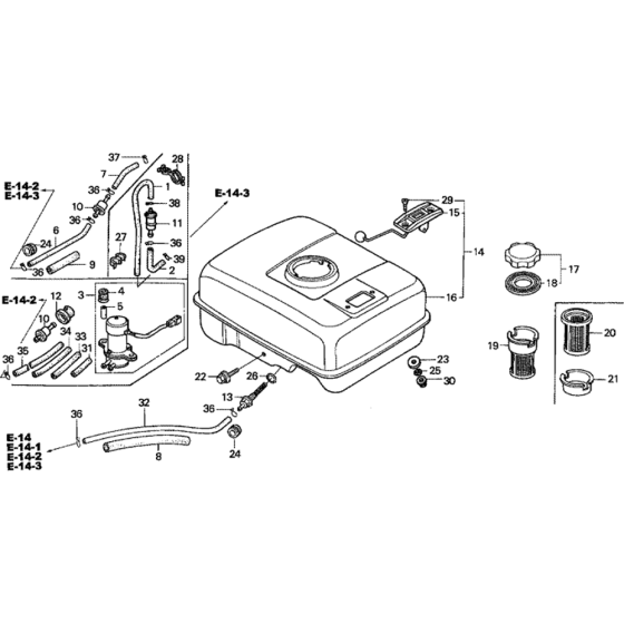 Fuel Tank Assembly for Honda GX160K1 (GC02) Engines