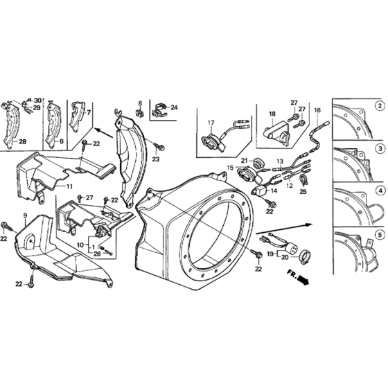 Fan Cover Assembly for Honda GX160K1 (GCAAK) Engines