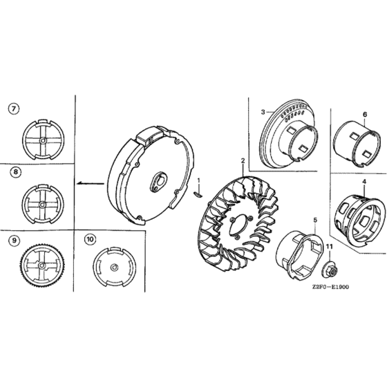 Flywheel Assembly for Honda GX160K1 (GCAAK) Engines