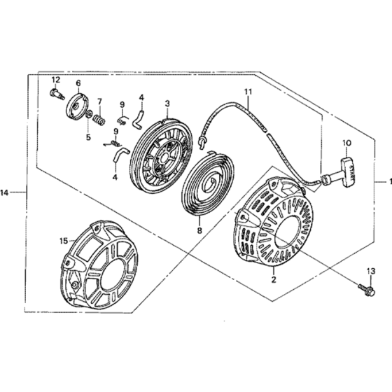 Recoil Starter-2 Assembly for Honda GX160K1 (GDAA) Engines