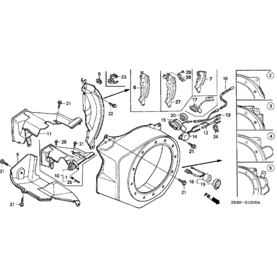 Fan Cover Assembly for Honda GX160K1 (GDAA) Engines