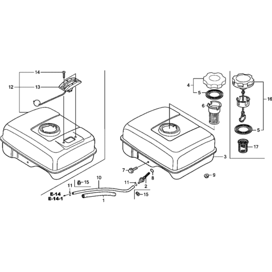 Fuel Tank Assembly for Honda GX160T1 (GCABT) Engines