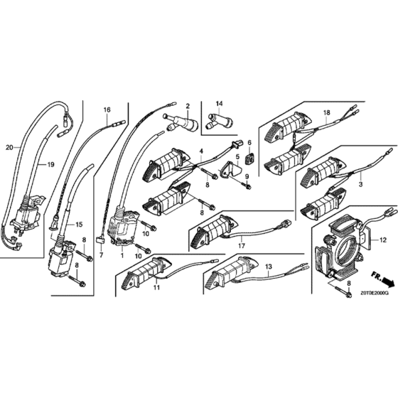 Ignition Coil Assembly for Honda GX160T2 (GCBRT) Engines