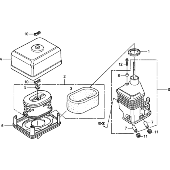 Air Cleaner (Dual) Assembly for Honda GX200 GCAE Engines