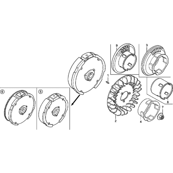 Flywheel Assembly for Honda GX200 GCAE Engines