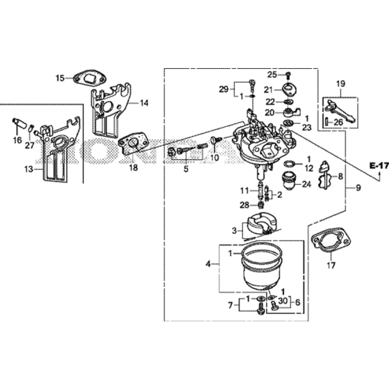 Carburetor Assembly for Honda GX200H Engines