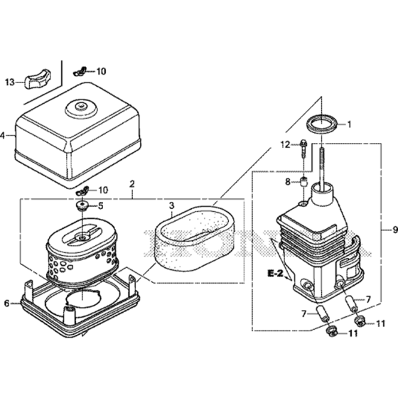 Air Cleaner (Dual) Assembly for Honda GX200H Engines