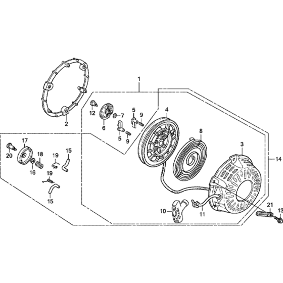 Recoil Starter Assembly for Honda GX200T Engines