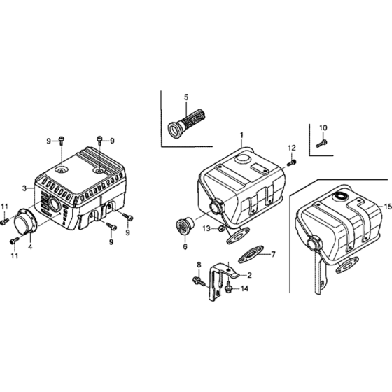 Muffler Assembly for Honda GX200T Engines