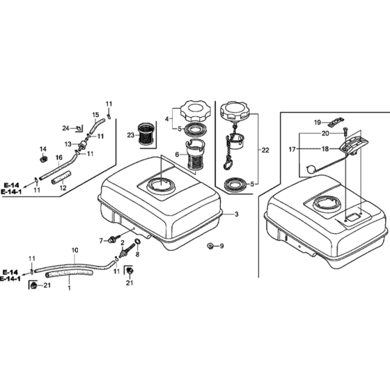 Fuel Tank Assembly for Honda GX200T Engines