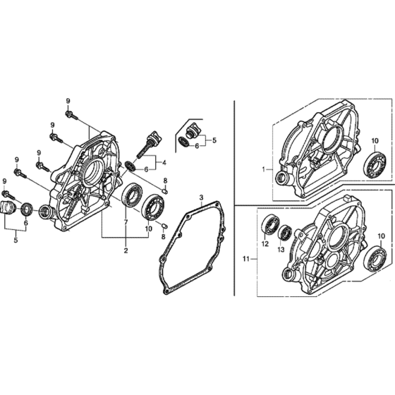 Crankcase Cover Assembly for Honda GX200T2  Engines