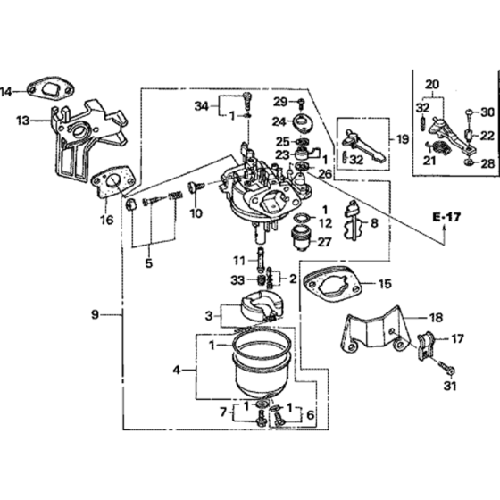 Carburetor Assembly for Honda GX200U Engines