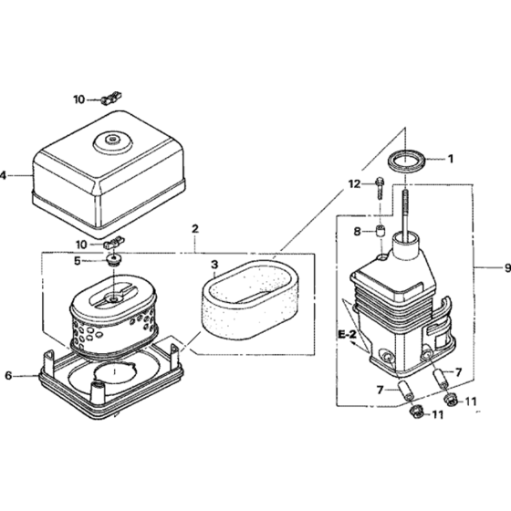 Air Cleaner (Dual) Assembly for Honda GX200U Engines