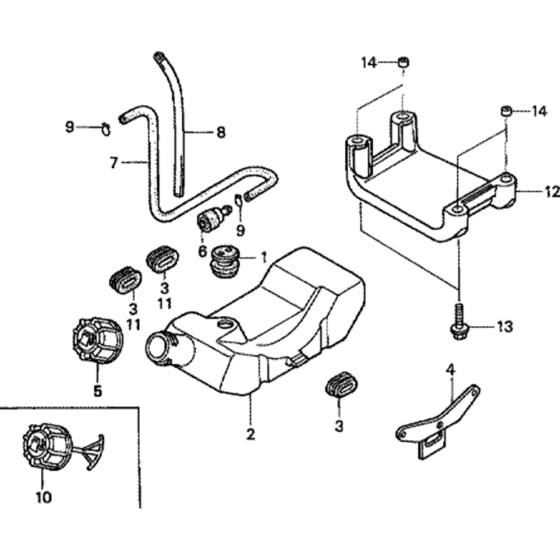 Fuel Tank (Horizontal Type) Assembly for Honda GX22 Engines