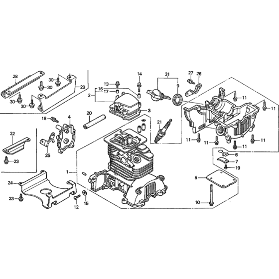 Cylinder Head Cover/ Crankcase Set Assembly for Honda GX22 Engines