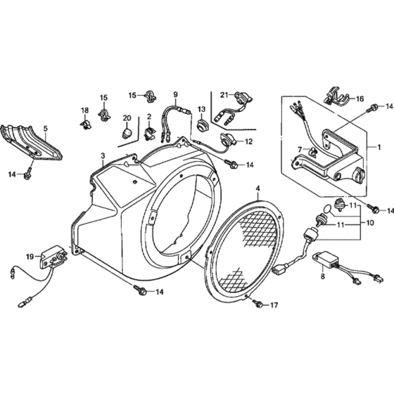 Fan Cover -1 Assembly for Honda GX240K1-GC04 Engines