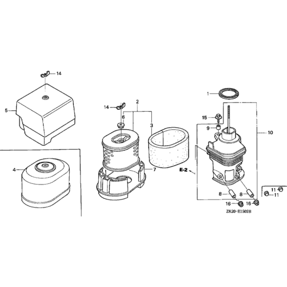 Air Cleaner -3 Assembly for Honda GX240K1-GC04 Engines