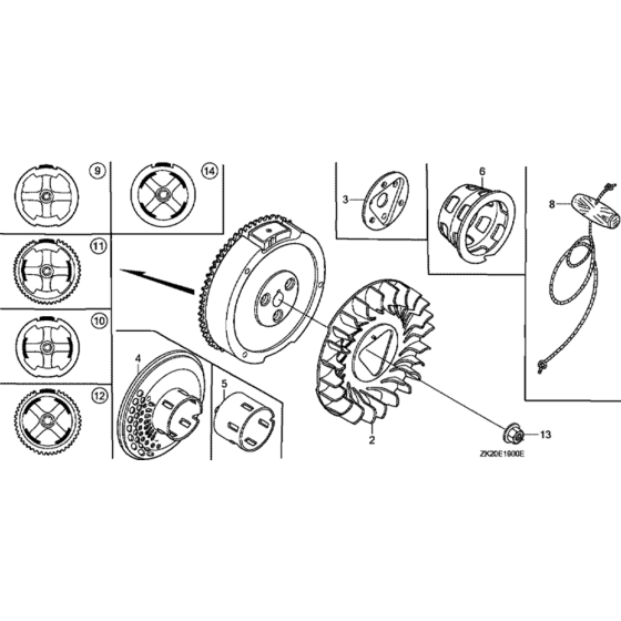 Flywheel Assembly for Honda GX240K1-GDAC Engines