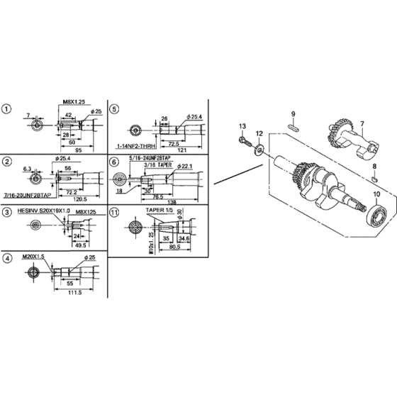 Crankshaft Assembly for Honda GX240UT1 Engines