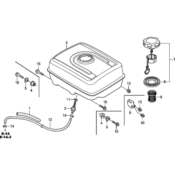 Fuel Tank Assembly for Honda GX240UT1 Engines