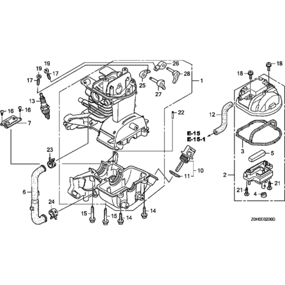 Crankcase Set Assembly for Honda GX25 (GCAAM) Engines