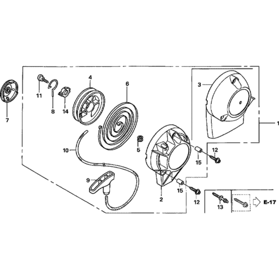 Recoil Starter Assembly for Honda GX25T (GCALT) Engines