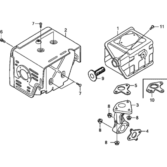 Muffler Assembly for Honda GX270H (GCADH) Engines