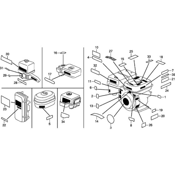 Label Assembly for Honda GX270T (GCADT) Engines