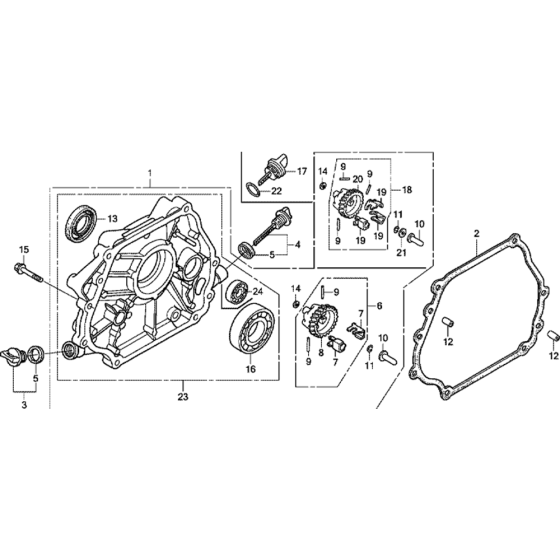 Crankcase Cover Assembly for Honda GX270T2 (GCBHT) Engines