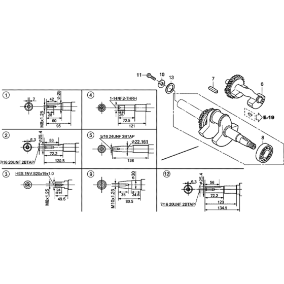 Crankshaft Assembly for Honda GX270T2 (GCBHT) Engines