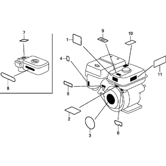 Label Assembly for Honda GX270U (GCALK) Engines