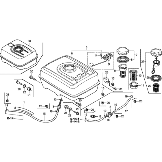 Fuel Tank Assembly for Honda GX270U (GCALK) Engines