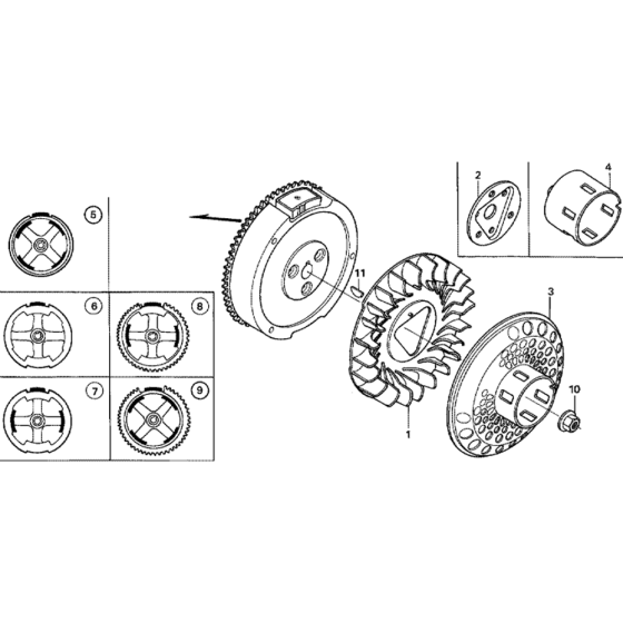 Flywheel Assembly for Honda GX270U (GCALK) Engines