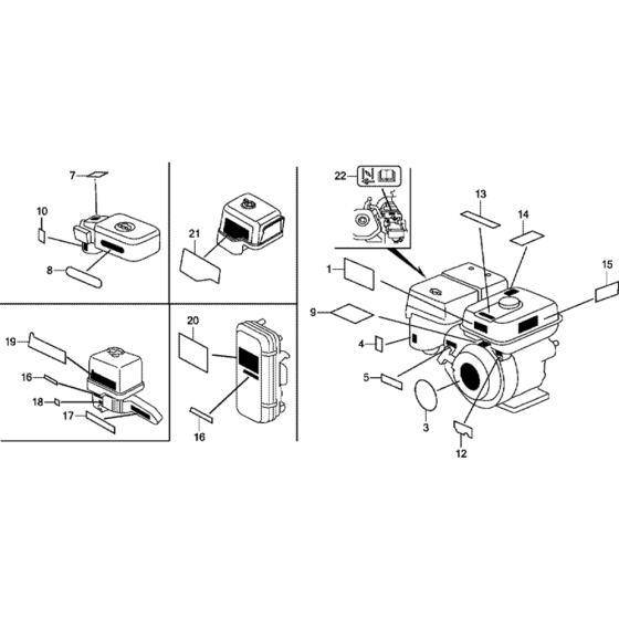 Label Assembly for Honda GX270UT  (GCAJT) Engines