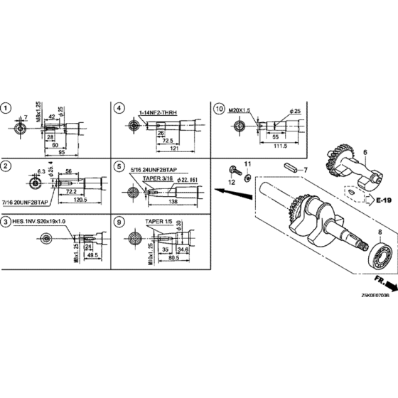 Crankshaft Assembly for Honda GX270UT2  (GCBGT) Engines