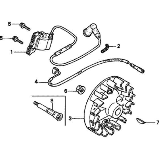 Flywheel/Ignition Coil (Horizontal Type) Assembly for Honda GX31 (GCAG) Engines
