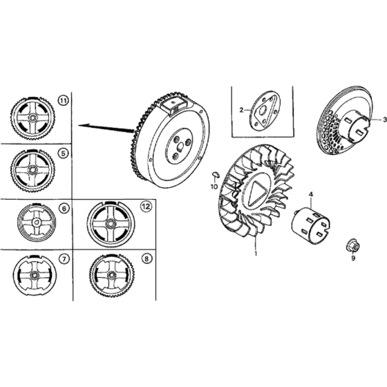 Flywheel Assembly for Honda GX340K1 (GC05) Engines