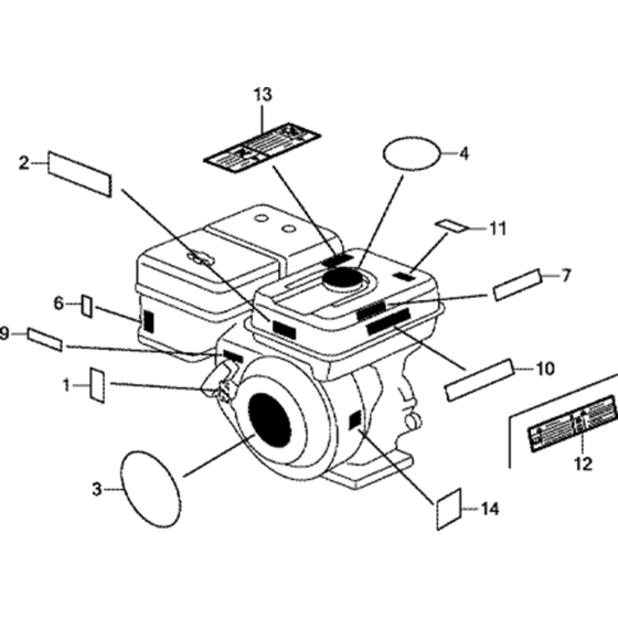 Label for Honda GX340T2 (GCBFT) Engines