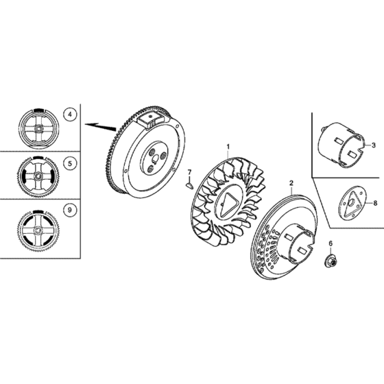 Flywheel Assembly for Honda GX340T2 (GCBFT) Engines