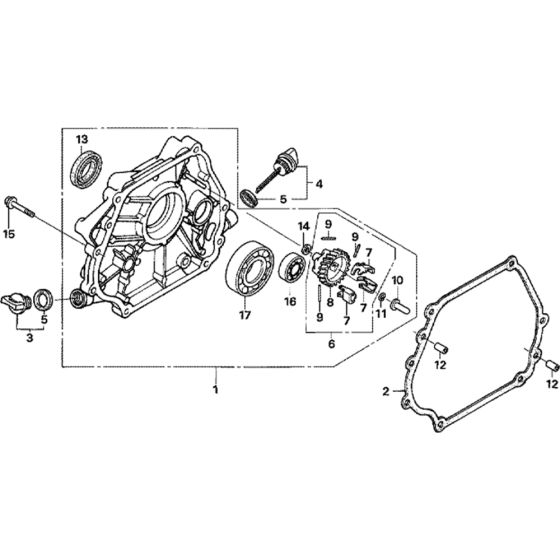 Crankcase Cover Assembly for Honda GX340U1 (GCAMK) Engines