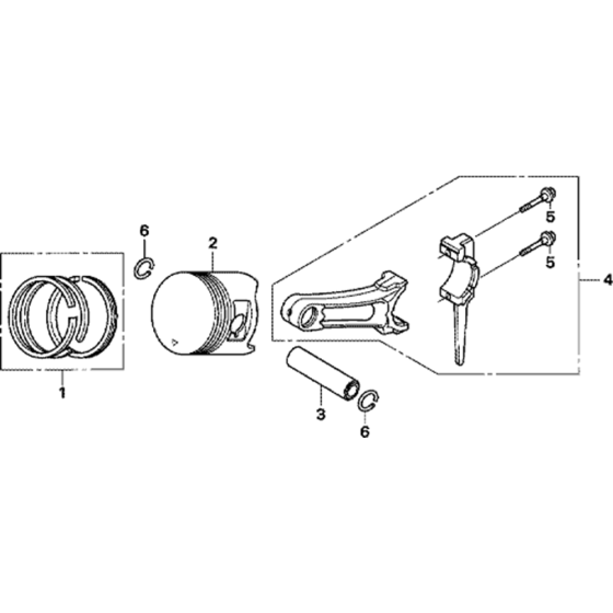 Piston Assembly for Honda GX340U1 (GCAMK) Engines from S/N 1154253