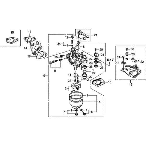 Carburetor Assembly for Honda GX340U1 (GCAMK) Engines