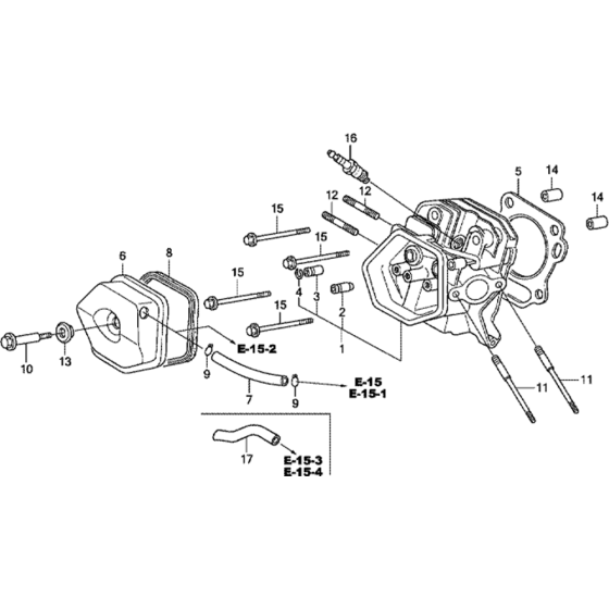 Cylinder Head Assembly for Honda GX340UT1 (GCAVT) Engines